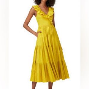 Kate spade ruffled tiered poplin dress